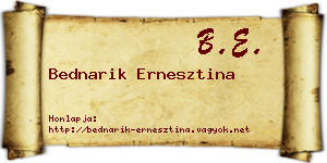 Bednarik Ernesztina névjegykártya